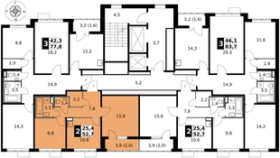 Квартира 2-комн. квартира, 52.7 м² ЖК «1-й Саларьевский» Фото 2 Квартира 2-комн. квартира, 52.7 м² ЖК «1-й Саларьевский» Фото 2