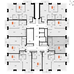 Квартира 1-комн. квартира, 42.8 м² ЖК «Философия» Фото 2 Квартира 1-комн. квартира, 42.8 м² ЖК «Философия» Фото 2