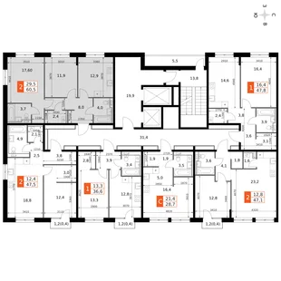 Квартира 2-комн. квартира, 60.5 м² ЖК «Фриссон» Фото 2 Квартира 2-комн. квартира, 60.5 м² ЖК «Фриссон» Фото 2