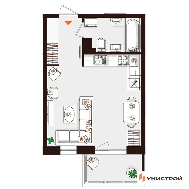 Планировка 1-комн. квартира, 31.56 м² ЖК «Лисино» Планировка 1-комн. квартира, 31.56 м² ЖК «Лисино»