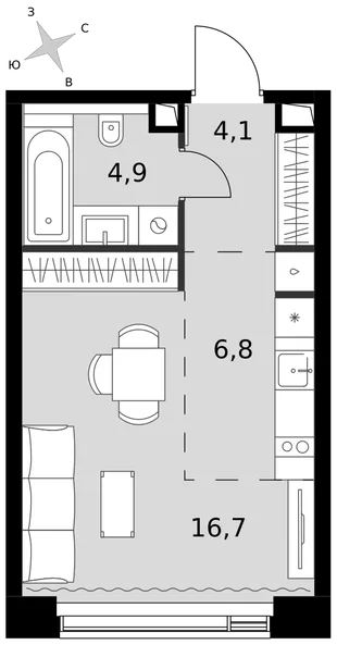 Квартира Студия, 32.5 м² ЖК «Amber Сity» Фото 1 Квартира Студия, 32.5 м² ЖК «Amber Сity» Фото 1
