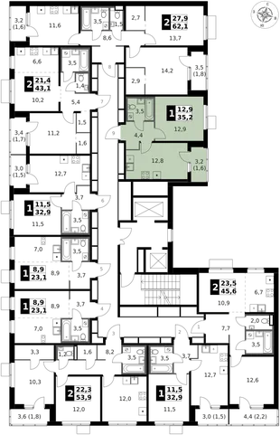 Квартира 1-комн. квартира, 35.8 м² ЖК «1-й Ясеневский» Фото 2 Квартира 1-комн. квартира, 35.8 м² ЖК «1-й Ясеневский» Фото 2