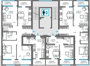 Квартира 2-комн. квартира, 58.25 м² ЖК «На Фонтанке» Фото 1