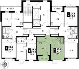 Квартира 1-комн. квартира, 37.5 м² ЖК «1-й Саларьевский» Фото 2 Квартира 1-комн. квартира, 37.5 м² ЖК «1-й Саларьевский» Фото 2
