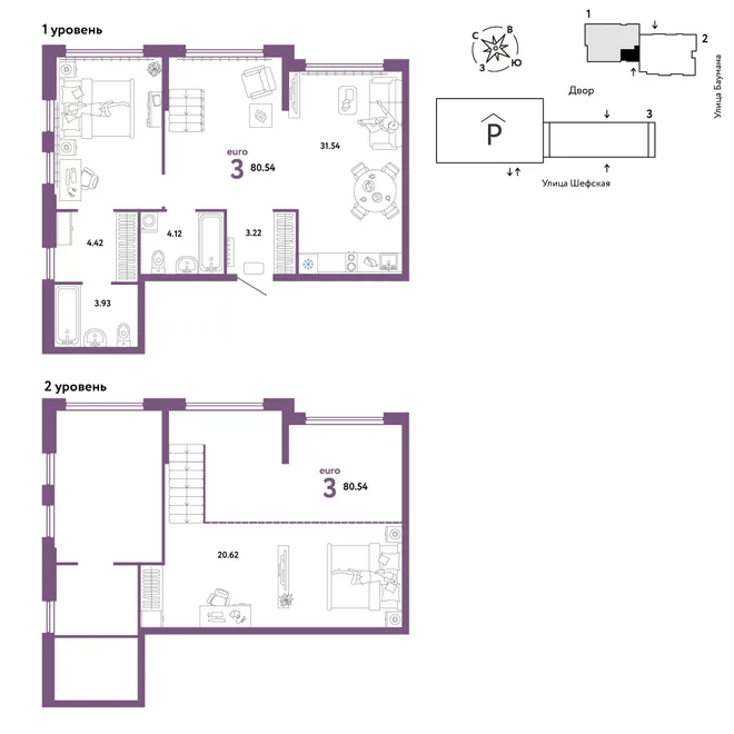 Планировка 3-комн. квартира, 80.54 м² ЖК «Страна.Энтузиастов» Планировка 3-комн. квартира, 80.54 м² ЖК «Страна.Энтузиастов»