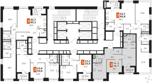 Квартира 2-комн. квартира, 56.7 м² ЖК «Sky Garden» Фото 2 Квартира 2-комн. квартира, 56.7 м² ЖК «Sky Garden» Фото 2
