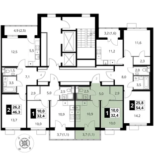 Квартира 1-комн. квартира, 32.4 м² ЖК «1-й Шереметьевский» Фото 2 Квартира 1-комн. квартира, 32.4 м² ЖК «1-й Шереметьевский» Фото 2