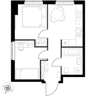 Квартира 1-комн. квартира, 36.1 м² ЖК «1-й Измайловский» Фото 2 Квартира 1-комн. квартира, 36.1 м² ЖК «1-й Измайловский» Фото 2