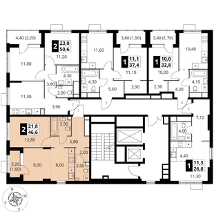 Квартира 2-комн. квартира, 46.6 м² ЖК «1-й Химкинский» Фото 2 Квартира 2-комн. квартира, 46.6 м² ЖК «1-й Химкинский» Фото 2