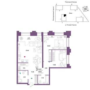Квартира 3-комн. квартира, 84.01 м² ЖК «Микрорайон Звездный» Фото 1 Квартира 3-комн. квартира, 84.01 м² ЖК «Микрорайон Звездный» Фото 1