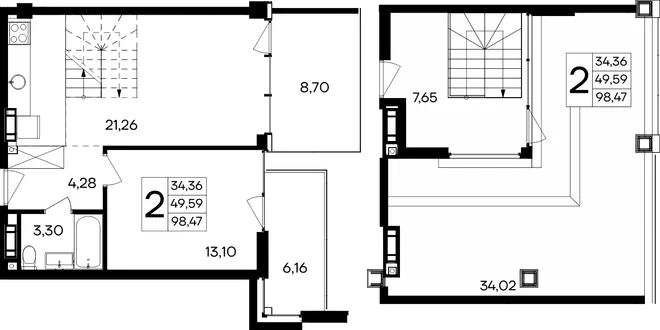 Планировка 2-комн. квартира, 98.47 м² Курортный кластер «САГА» Планировка 2-комн. квартира, 98.47 м² Курортный кластер «САГА»