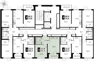 Квартира 1-комн. квартира, 38.3 м² ЖК «1-й Ясеневский» Фото 2 Квартира 1-комн. квартира, 38.3 м² ЖК «1-й Ясеневский» Фото 2
