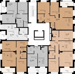 Квартира 2-комн. квартира, 44.4 м² ЖК «Васильевский остров» Фото 1 Квартира 2-комн. квартира, 44.4 м² ЖК «Васильевский остров» Фото 1
