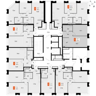 Квартира 1-комн. квартира, 44.2 м² ЖК «Философия» Фото 2 Квартира 1-комн. квартира, 44.2 м² ЖК «Философия» Фото 2