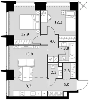 Квартира 3-комн. квартира, 64.7 м² ЖК «Amber Сity» Фото 1 Квартира 3-комн. квартира, 64.7 м² ЖК «Amber Сity» Фото 1