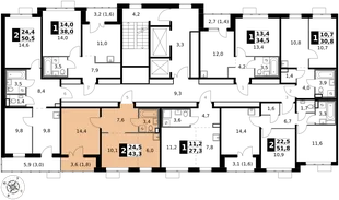 Квартира 2-комн. квартира, 43.3 м² ЖК «1-й Саларьевский» Фото 2