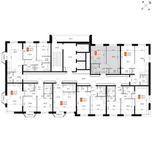 Квартира 1-комн. квартира, 39.8 м² ЖК «Фриссон» Фото 2 Квартира 1-комн. квартира, 39.8 м² ЖК «Фриссон» Фото 2