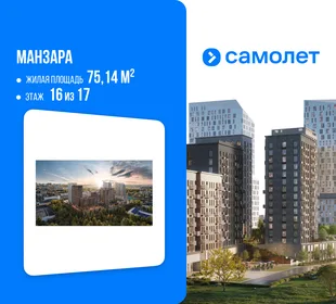 Планировка 3-комн. квартира, 75.14 м² ЖК «Манзара»