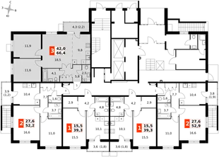 Квартира 3-комн. квартира, 66.4 м² ЖК «Олимп» Фото 2