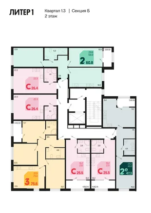 Квартира Студия, 26.4 м² ЖК «Первое место» Фото 1 Квартира Студия, 26.4 м² ЖК «Первое место» Фото 1