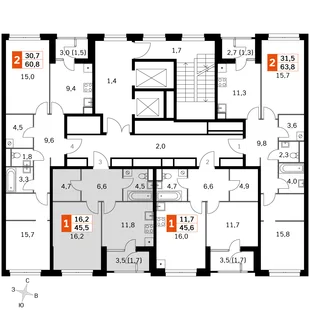 Квартира 1-комн. квартира, 43.4 м² ЖК «Sky Garden» Фото 2