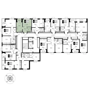 Квартира 1-комн. квартира, 31.4 м² ЖК «1-й Шереметьевский» Фото 2 Квартира 1-комн. квартира, 31.4 м² ЖК «1-й Шереметьевский» Фото 2