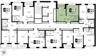 Квартира 1-комн. квартира, 34.3 м² ЖК «1-й Саларьевский» Фото 2 Квартира 1-комн. квартира, 34.3 м² ЖК «1-й Саларьевский» Фото 2
