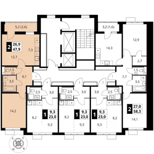 Квартира 2-комн. квартира, 47.9 м² ЖК «1-й Шереметьевский» Фото 2 Квартира 2-комн. квартира, 47.9 м² ЖК «1-й Шереметьевский» Фото 2