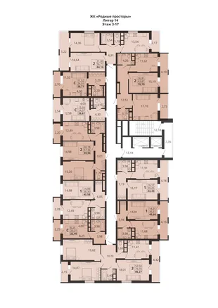 Квартира 3-комн. квартира, 92.84 м² ЖК «Родные просторы» Фото 1 Квартира 3-комн. квартира, 92.84 м² ЖК «Родные просторы» Фото 1