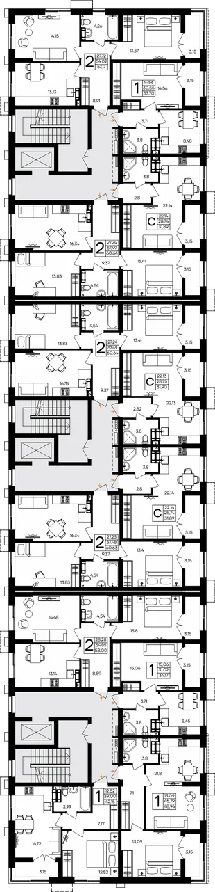 Квартира 2-комн. квартира, 60.64 м² ЖК «Семисчастье» Фото 1