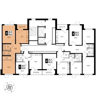 Квартира 2-комн. квартира, 59 м² ЖК «1-й Южный» Фото 2 Квартира 2-комн. квартира, 59 м² ЖК «1-й Южный» Фото 2