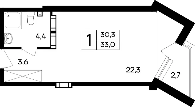 Планировка 1-комн. квартира, 33 м² Апарт-отель «Cosmos Smart Евпатория» Планировка 1-комн. квартира, 33 м² Апарт-отель «Cosmos Smart Евпатория»