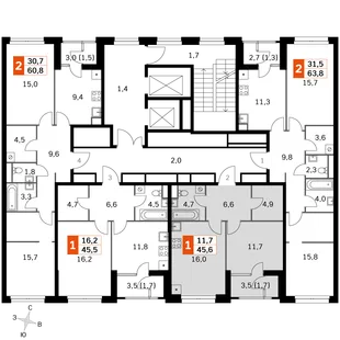 Квартира 1-комн. квартира, 43.5 м² ЖК «Sky Garden» Фото 2 Квартира 1-комн. квартира, 43.5 м² ЖК «Sky Garden» Фото 2