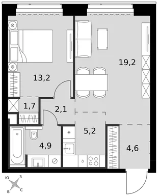 Квартира 2-комн. квартира, 50.9 м² ЖК «Amber Сity» Фото 1 Квартира 2-комн. квартира, 50.9 м² ЖК «Amber Сity» Фото 1