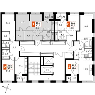 Квартира 1-комн. квартира, 47.2 м² ЖК «Sky Garden» Фото 2 Квартира 1-комн. квартира, 47.2 м² ЖК «Sky Garden» Фото 2