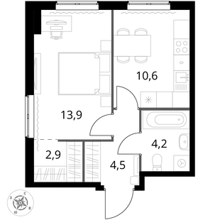 Квартира 1-комн. квартира, 36.1 м² ЖК «1-й Измайловский» Фото 1 Квартира 1-комн. квартира, 36.1 м² ЖК «1-й Измайловский» Фото 1