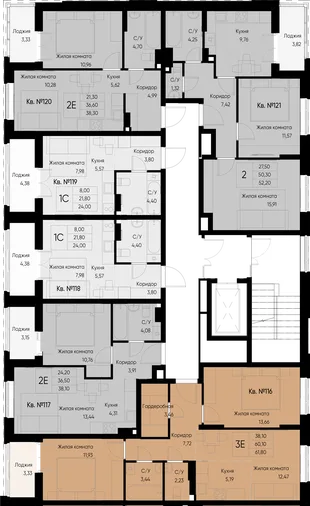 Квартира 2-комн. квартира, 39.6 м² ЖК «Васильевский остров» Фото 1 Квартира 2-комн. квартира, 39.6 м² ЖК «Васильевский остров» Фото 1