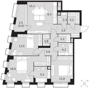 Квартира 4-комн. квартира, 99 м² ЖК «Sydney City» Фото 1 Квартира 4-комн. квартира, 99 м² ЖК «Sydney City» Фото 1