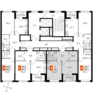 Квартира 1-комн. квартира, 42.4 м² ЖК «Sky Garden» Фото 2 Квартира 1-комн. квартира, 42.4 м² ЖК «Sky Garden» Фото 2