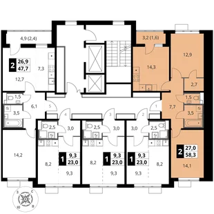 Квартира 2-комн. квартира, 58.3 м² ЖК «1-й Шереметьевский» Фото 2 Квартира 2-комн. квартира, 58.3 м² ЖК «1-й Шереметьевский» Фото 2