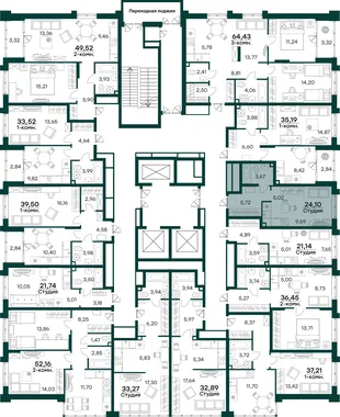 Квартира Студия, 24.1 м² ЖК «Аквамарин 2» Фото 1