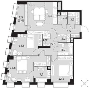 Квартира 4-комн. квартира, 99 м² ЖК «Sydney City» Фото 1