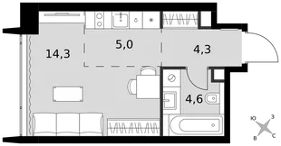 Квартира Студия, 28.2 м² ЖК «Amber Сity» Фото 1