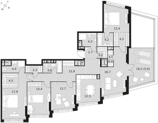 Квартира 5-комн. квартира, 143.8 м² ЖК «Rotterdam» Фото 1 Квартира 5-комн. квартира, 143.8 м² ЖК «Rotterdam» Фото 1