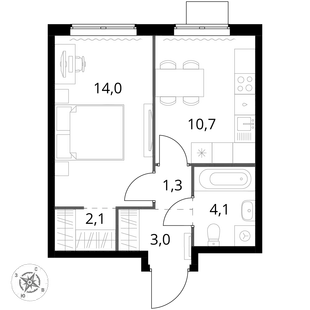 Квартира 1-комн. квартира, 35.2 м² ЖК «1-й Измайловский» Фото 1