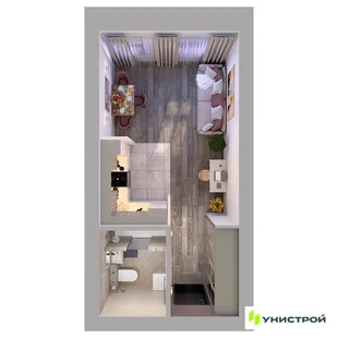 Планировка 1-комн. квартира, 25.84 м² ЖК «Атмосфера»