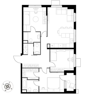 Квартира 4-комн. квартира, 84.9 м² ЖК «1-й Измайловский» Фото 2 Квартира 4-комн. квартира, 84.9 м² ЖК «1-й Измайловский» Фото 2