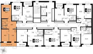 Квартира 2-комн. квартира, 50.6 м² ЖК «1-й Саларьевский» Фото 2 Квартира 2-комн. квартира, 50.6 м² ЖК «1-й Саларьевский» Фото 2