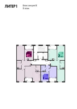 Квартира 2-комн. квартира, 64.5 м² ЖК «Первое место» Фото 1 Квартира 2-комн. квартира, 64.5 м² ЖК «Первое место» Фото 1