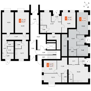 Квартира 1-комн. квартира, 60.3 м² ЖК «ФоРест» Фото 2 Квартира 1-комн. квартира, 60.3 м² ЖК «ФоРест» Фото 2